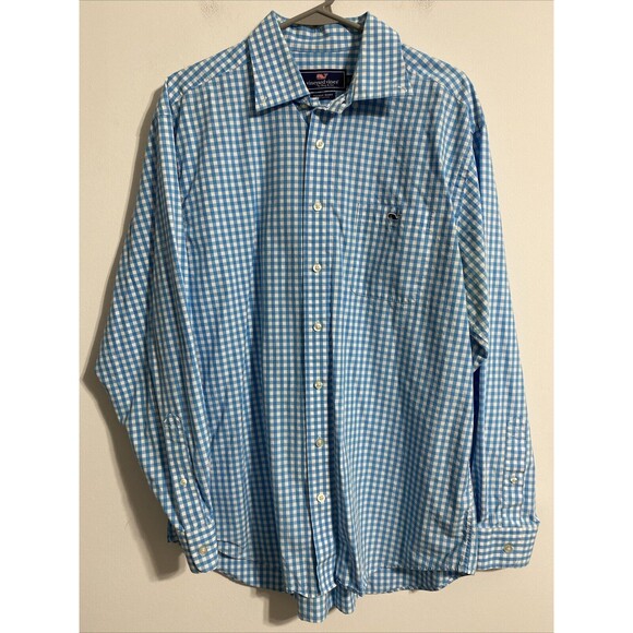Vineyard Vines Other - Vineyard Vines Men's Dress Shirt L Blue White Plaid Tucker Preppy College